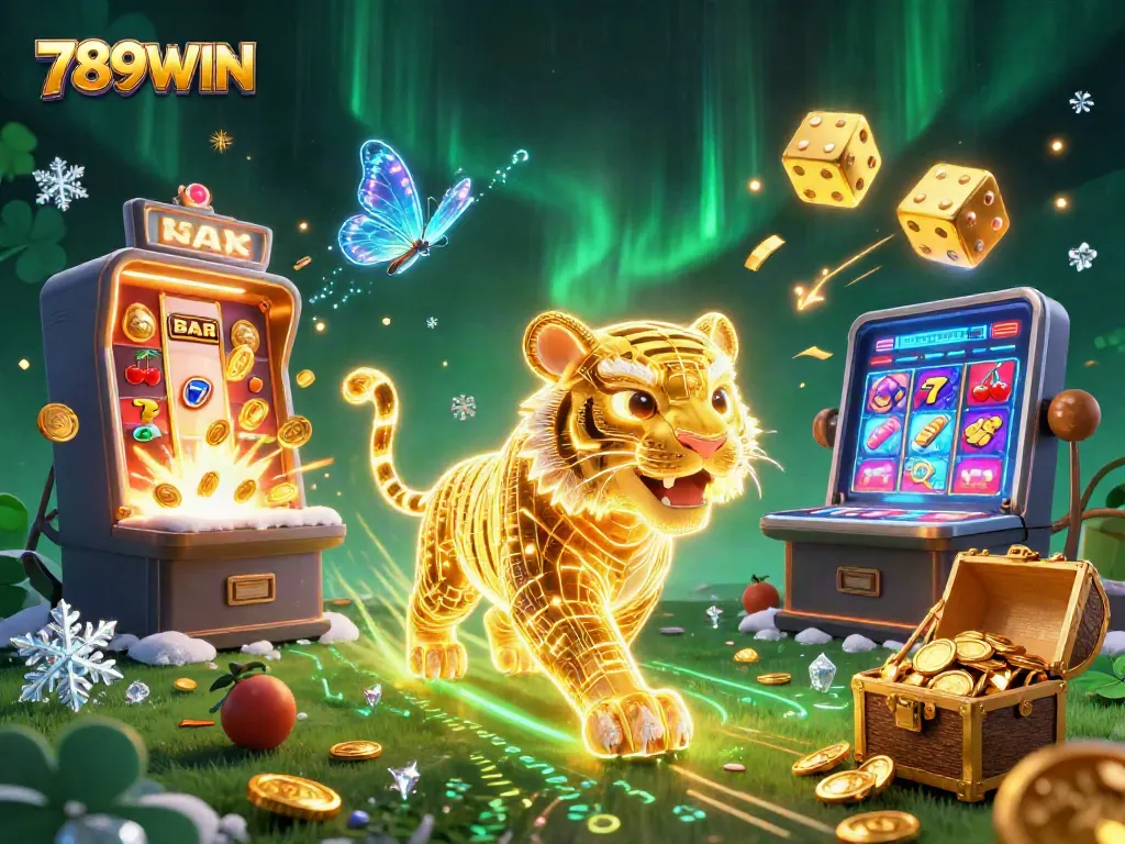 Experience dynamic excitement with 789WIN's gaming scene filled with jackpots and vibrant characters.